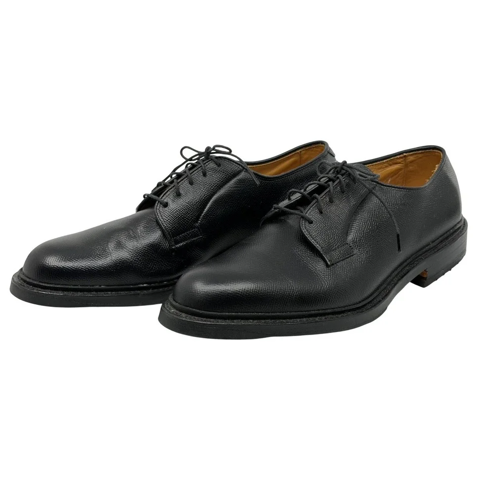 Allen Edmonds Warton Mens Black Pebbled Leather Derby Lace-Up Shoes 9.5 D